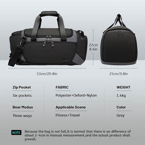 Bolsa Deportiva Personalizada de Lona, Bolsa de Gimnasio, Bolsa de Viaje Grande y Resistente para Hombre y Mujer con Compartimento para Zapatos - Product Image 6