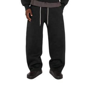 Pantalon de survêtement d'hiver pour homme en polyester/coton respirant, blocs de couleur, taille élastique, écologique, coupe décontractée, vente en gros OEM - Product Image 1