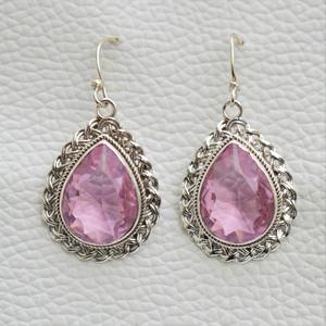 Girls Wedding Fine Jewelry 925 Solid Sterling Silver <b>Dangle</b> <b>Earrings</b> with Rose Quartz Gemstone Fashionable Accessory for Girls - Product Image 5