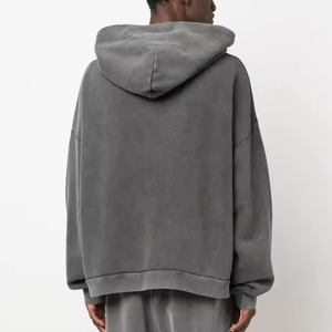 Men's Hoodies 100% Cotton Streetwear Oversized <b>Drop</b> Shoulder <b>Acid</b> Washed 500GSM Pullover Streetwear Hoodies For Man OEM ODM - Product Image 2