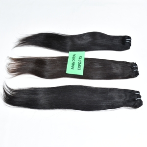 Extensiones de cabello humano virgen sin procesar indio crudo cutícula alineada Color de cabello natural Paquetes rectos templos-Cabello natural - Product Image 3