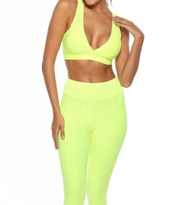 Conjunto de Yoga de bajo costo para mujer, ropa de gimnasio de dos piezas sin costuras, ropa de fitness barata, ropa deportiva al por mayor para uso de entrenamiento - Product Image 2