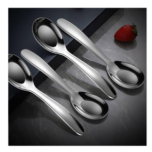 Cuillère à soupe en acier miroir de bonne qualité en gros Nouvelle arrivée d'usine Cuillère à soupe en acier inoxydable 2 pièces - Product Image 6