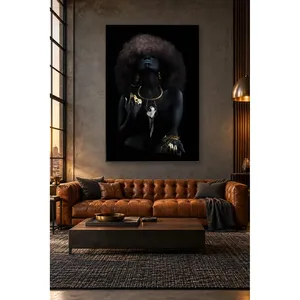 Impresión en Lienzo de Mujer Africana Fida con Cabello Voluminoso y Joyas de Oro - Product Image 4