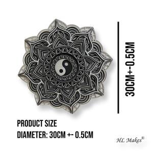 خشبية يين يانغ ماندالا جدار الفن ل التأمل فريد جدار أشكال فنية من الخشب البوهيمي الجدار الديكور - Product Image 2