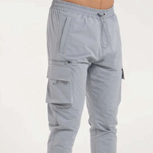 Pantalones cargo informales de cintura media con estilo personalizados al por mayor para hombres funcionales con bolsillos seguros con cremallera cordón ajustable - Product Image 2