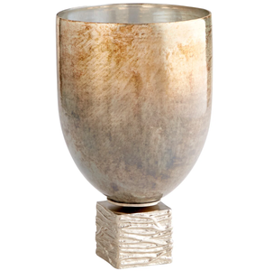 Vase à fleurs en métal aluminium en forme de trophée d'inspiration vintage classique avec un savoir-faire durable pour un décor floral élégant - Product Image 1