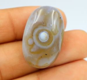 พลอยอาเกตทรงหลังเบี้ยตาธรรมชาติ30X19X9MM เรียบทรงรีสำหรับทำเครื่องประดับ - Product Image 1