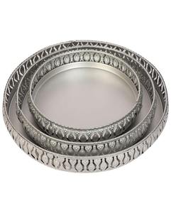 Luxury Silver Aluminium Round Tray For Wedding Home Decoration in Wholesale Price From India - Product Image 2