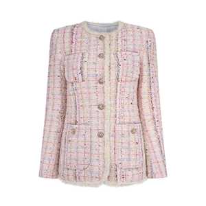 Blush Verse High Quality Women's Elegant Tweed Jacket for Winter ODM Services with Pearl Decoration Best Choice From Vietnam - Product Image 1