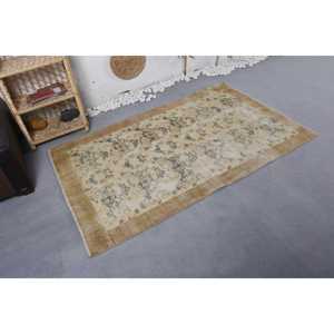Alfombra de lana turca Floral verde Beige clásica 3,8x6,1 pies estilo bohemio diseño rectangular de retazos para entrada sala de estar pasillo látex - Product Image 2