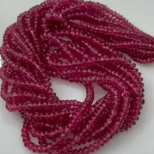 ลูกปัดรอนเดลแบบเรียบของพลอยทับทิมธรรมชาติกำเนิดจากแร่สปินเซลสีแดงสร้อยคอพลอยสปินเนล - Product Image 1