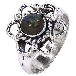 Anillo de Plata 925 Vintage de Moda para Mujer con Piedra Preciosa de Labradorita, Incrustaciones Religiosas Chapadas en Oro, Elaborado en Latón, Empaquetado en Caja - Product Image 3