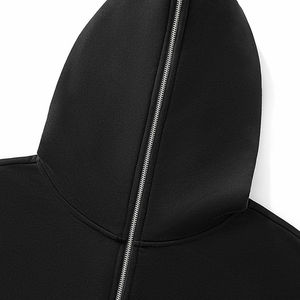 Sudadera con capucha única personalizada de buena calidad al por mayor sudadera con cremallera completa con forro polar de felpa de gran tamaño estilo punk en blanco - Product Image 5