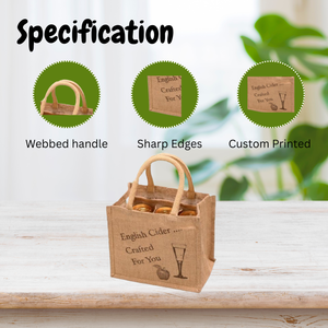 6 botellas de vino, lona de yute, bolsa de regalo ecológica, peso pesado, logotipo personalizado, portabebés reutilizable de gran tamaño con divisor - Product Image 3