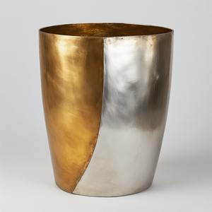 Pot en métal moderne à double teinte pour l'arrangement élégant de feuillage dans le bureau ou le salon de balcon urbain - Product Image 1