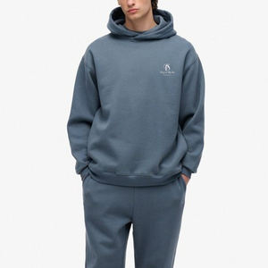 High Quality Eco-Friendly Waterproof Cotton Oversize Hoodie Men <b>Thick</b> <b>Fleece</b> Drop Shoulder Plain Blank Design Customizable OEM - Product Image 3