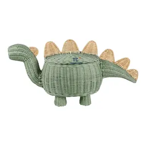 Fornitore Little Dinosaur Basket For Kids Rattan Storage Cute Animal Basket Store giocattoli per bambini e decorazioni per la casa