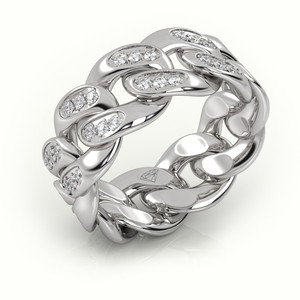 Bague de fiançailles Aniva CR08 en diamant de laboratoire certifié IGI pour femmes et hommes, or blanc 14 carats, style ethnique classique personnalisé - Product Image 3