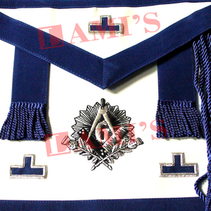 PA Masters Mason Silver Bullion Tablier Personnalisé Broderie À La Main Maçonnique Regalia Tablier à Vendre - Product Image 6