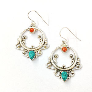 ต่างหูแฟชั่นแบบห้อยประดับหินหลายชนิด 9.1 กรัม - Product Image 1