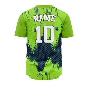 Maillots de baseball personnalisés en 3D, impression par transfert thermique, 100% polyester, antibactérien, respirant, grande taille, personnalisable à l'avant - Product Image 2