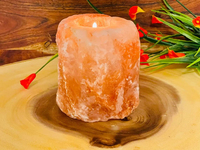 Porte-bougie en sel de l'Himalaya |   Porte-bougie en sel de roche pour la décoration de la maison, prospérité, harmonie, bien-être, guérison naturelle