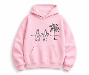 เสื้อฮู้ดดี้ปักลายอูฐทะเลทรายทรงโอเวอร์ไซส์แบบยูนิเซ็กซ์ พร้อมกระเป๋าจิงโจ้ แฟชั่นเสื้อฮู้ดดี้ทรงโอเวอร์ไซส์ - Product Image 1