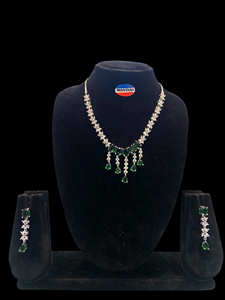 สร้อยคอโฆษณาแบบดั้งเดิมชุดที่มีต่างหูสวยงามเครื่องประดับเพชรอเมริกันสำหรับสวมใส่ชาติพันธุ์และกิจกรรมพิเศษ - Product Image 2