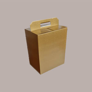 10 Uds. De Piel de cartón con gráfico dorado mediano 330x250H350mm caja de regalo de Navidad para soporte Panettone y botella suministros de vacaciones - Product Image 2