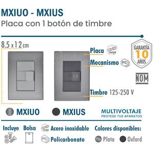 กระดิ่งสัญญาณเตือน, MXIUO-002, 2 ชิ้น, ปุ่มกดกระดิ่ง, 125-250VAC, 50/60Hz, สีเงิน, สแตนเลส/พีซี - Product Image 2