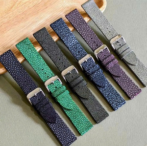 Vente en gros de bracelets de montre en cuir Stingray de haute qualité personnalisés, remplacement du bracelet en cuir à dégagement rapide - Product Image 1