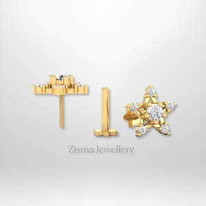 Luxury Diamond Star <b>Stud</b> Earrings Celestial Jewelry 14K 18K Solid Gold VVS DEF Real Lab Grown Natural Diamonds IGI GIA Certified - Product Image 4