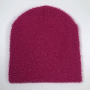 Hot Sell Customized Mohair Fluffy Knitting Hat Acrylic Knitting Jacquard Faux Mink Beanie With Custom Logo Ronpex - Product Image 2