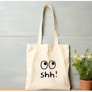 Durable Cotton Tote <b>Bags</b> Ribbon Handles Eco-Friendly Heat Transfer Printed Cartoon Letter Screen Patterns for Daily Use <b>Gifts</b> - Product Image 1
