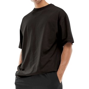 2025 ropa de calle transpirable logotipo personalizado serigrafía hombro caído cuello redondo Camiseta de talla grande camisetas personalizadas para hombres - Product Image 3