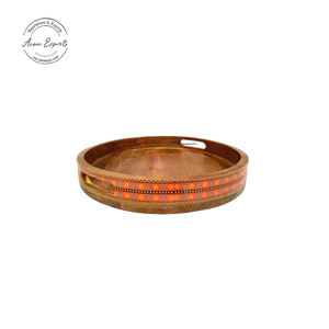 ราคาที่ดีที่สุดการออกแบบใหม่ Acacia รอบถาดลวดไม้ที่มีพรีเมี่ยมธรรมชาติเสร็จใช้สำหรับจานอาหารค่ำ - Product Image 3