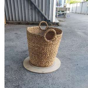 Yellow Large Capacity Modern Storage Bins for Kitchen Restaurant Clothing Storage Sustainable 47mm Eye Flexible Water Hyacinth - Product Image 1