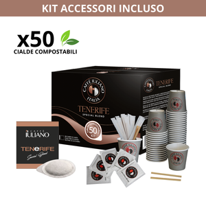 คาเฟ่ อิวลิอาโน เตเนริเฟ่ สเปเชียล เบลนด์ ชุดแคปซูลกาแฟย่อยสลายได้ 50 แคปซูล พร้อมถ้วยและไม้คนกาแฟ - Product Image 1