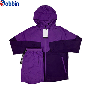 Ensemble short coupe-vent unisexe BOBBIN INDUSTRIES BI-07 personnalisé, haute qualité, 100 % nylon, 2 pièces, respirant, écologique, pour l'automne - Product Image 3