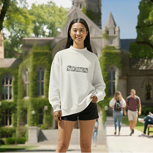 2025 Women Mockneck Sweatshirt 100% cotton Material Breathable Casual And Streetwear Customised Logo Printing - Product Image 3