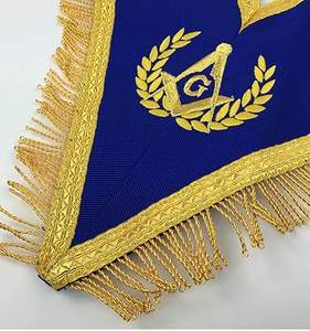 Light Masonic Regalia Set Custom Embroidered <b>Apron</b> Sash and Collar for Freemason Officers - Product Image 2