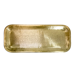 Artículos de mesa Bandeja de servicio de latón Calidad estándar Bandeja de servicio de latón pulido dorado Estilo superior para bandeja de servicio de comida Más vendidos - Product Image 5