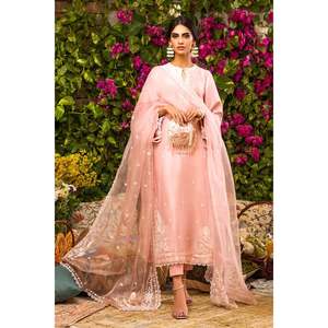 Camisa de Chifón Rosa Néctar y Dupatta para Primavera/Verano - Product Image 1