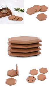 Unique Design Square Terracotta Clay Coasters Tea Cup <b>Mats</b> Pads At Wholesale Price High Quality Dinnerware Coaster <b>Mats</b> Pads - Product Image 2