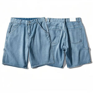 ¡Novedad de 2025! Pantalones vaqueros cortos de tela de algodón, pantalones cortos de verano sólidos simples con estampado de logotipo personalizado, pantalones cortos de mezclilla para hombres al por mayor, hombres - Product Image 1