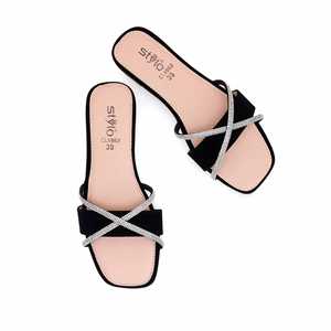 Women's Black Casual Fur <b>Slipper</b> CL1862 Fashion <b>Slip</b>-<b>Ons</b> - Product Image 1