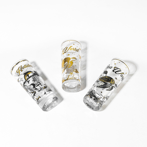 Vaso de Chupito Personalizado de Porcelana y Melamina, 60 ml, Base Gruesa, Recto, con Diseño del Mundo Marino en Negro y Dorado - Product Image 6