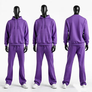 Chándal con capucha hecho a medida, pantalones de entrenamiento de alta elasticidad de calidad superior y chaqueta con capucha, conjunto de chándal de peso pesado tejido para hombre - Product Image 3