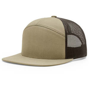 Casquette de camionneur bicolore audacieuse avec dos en maille Casquette Snapback élégante avec panneau avant en charbon de bois, bord orange et zone de patch personnalisée - Product Image 2